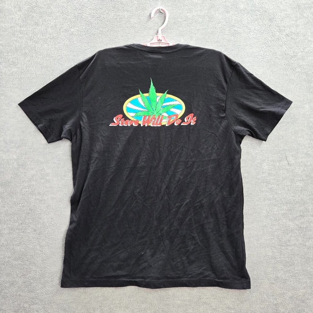 FULL SEND Men Shirt XL Black Graphic Print Marijuana‎ Leaf Tee Logo